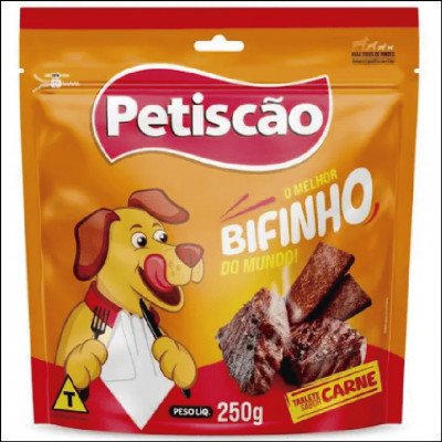 Bifinho Mastigável Petiscão Para Cães Sabor Carne 250g