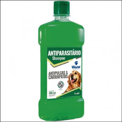 Shampoo Antiparasitário World Antipulgas e Carrapatos para Cães 500ml