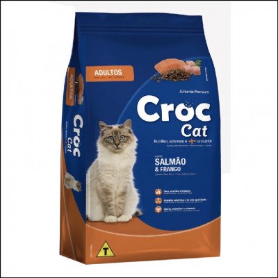 Ração Croc Cat Adultos Salmão e Frango