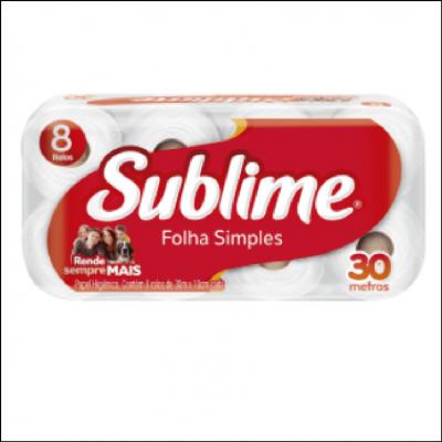 Papel Higiênico Sublime 8 Rolos de 30 Metros