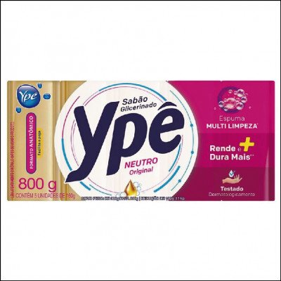 Sabão em Barra Ypê Neutro Glicerinado 800g
