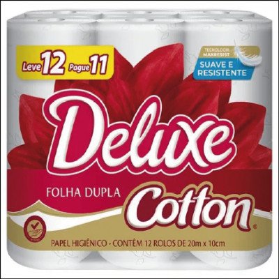 Papel Higiênico Deluxe Cotton  Folha Dupla 12 Rolos de 20m