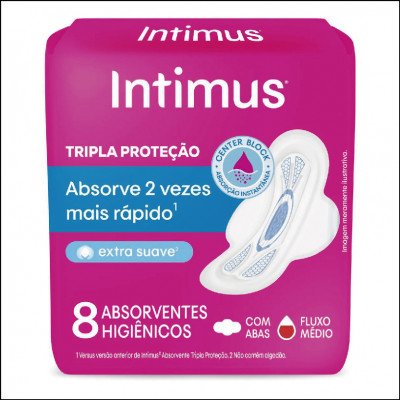 Absorvente Intimus Tripla Proteção Com Abas 8 Un.