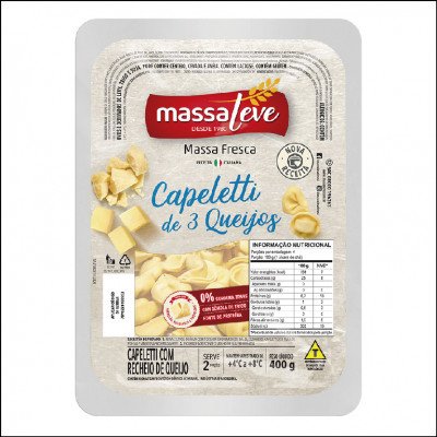 Capeletti Massa Leve 3 Queijos 400g