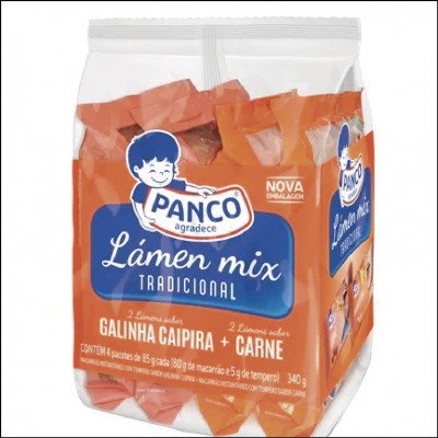 Macarrão Instantâneo Panco Galinha Caipira e Carne c/4 Un.