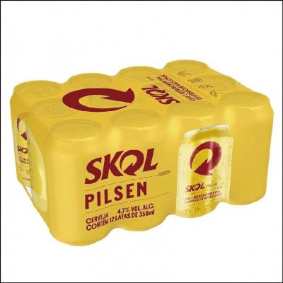 Cerveja Skol Lata Fardo 12 Unidades 350ml