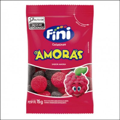 Bala Fini Gelatina Amoras 15g