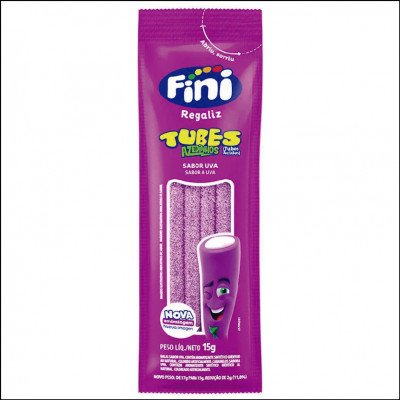 Bala Fini Tubes Uva 15g