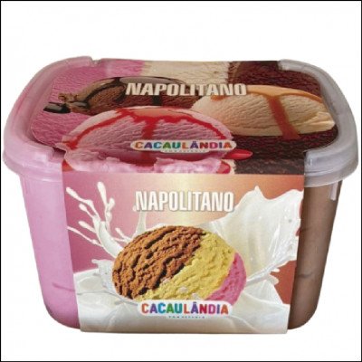 Sorvete Cacaulândia Napolitano 2 Litros