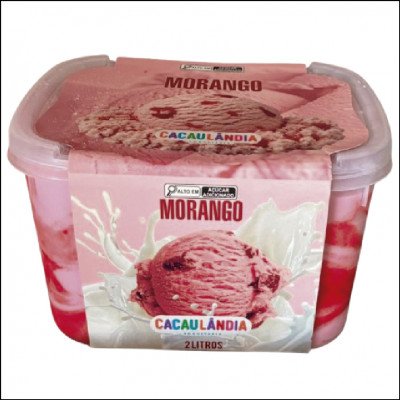 Sorvete Cacaulândia Morango 2 Litros