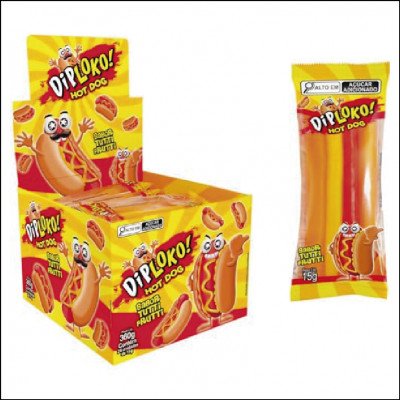 Bala Gelatina Diploko Hot Dog 15g