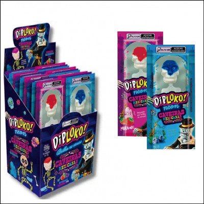 Pirulito Diploko Neon Caveiras Mexicanas 12g
