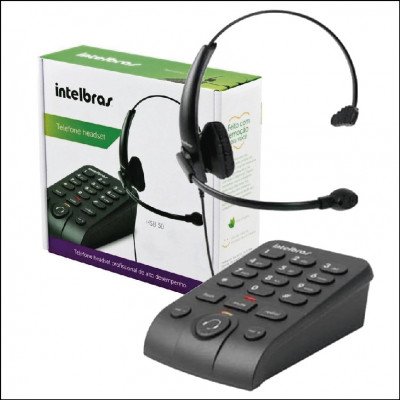 Telefone Digital Emborrachado Headset HSB50 Intelbras