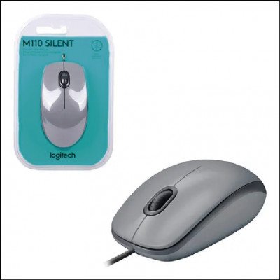 Mouse Óptico M110 Silent Com Fio Usb Cinza Logitech