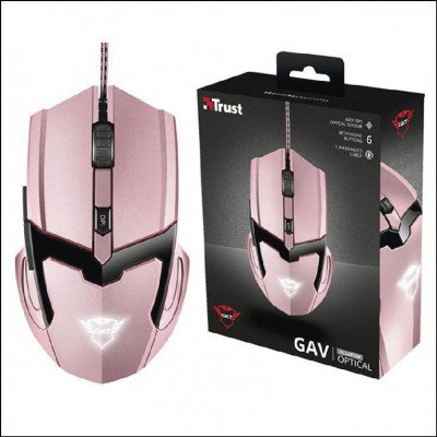 Mouse Gamer Trust GXT-101P Botões ótico 4800 DPI USB Rosa