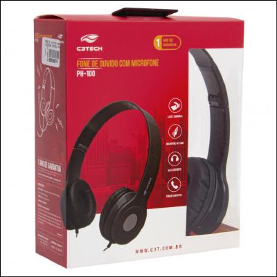 Fone de Ouvido com Microfone PH100 Preto