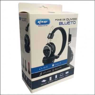 Fone de Ouvido Bluetooth Preto Knup KP 367