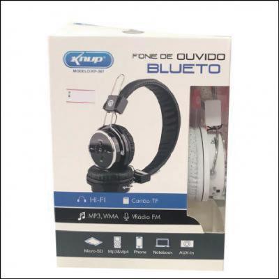 Fone de Ouvido Bluetooth Branco Knup KP 367