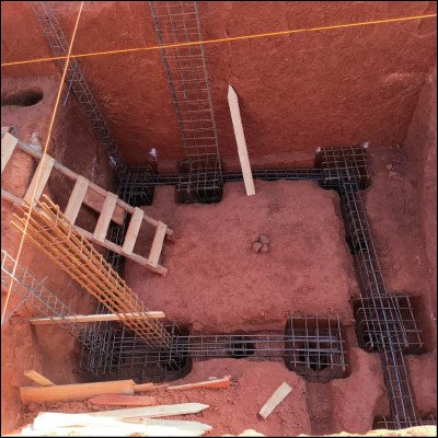 Fundações com Blocos de Concreto e Armação Estrutural