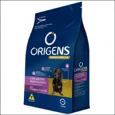 Ração Origens Cães Adultos Portes Pequeno Sabor Frango e Cereais
