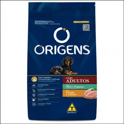 Ração Origens para Cães Adultos de Raças Pequenas sabor Frango e Cereais