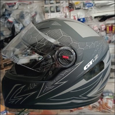 Capacete Gt-2 Preto Fosco Fechado com Narigueira Tam 56