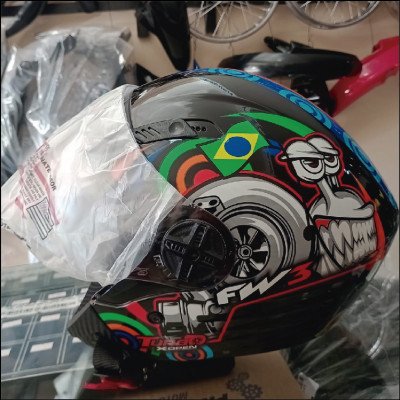 Capacete Aberto Fw3 Preto Brilhante Tam-56