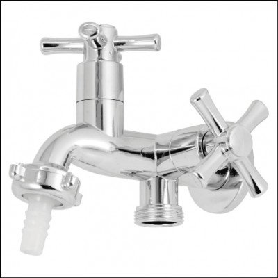 Torneira Dupla Máquina de Lavar de Metal