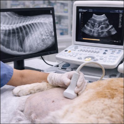 Exames de imagem (raio-X, ultrassonografia)