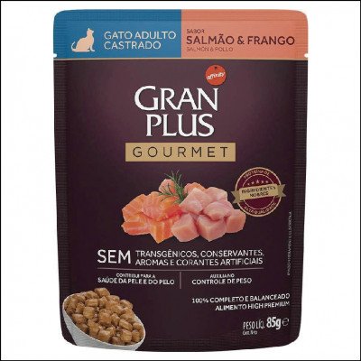 Sachê Gran Plus Gourmet Salmão e Frango