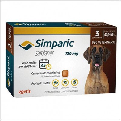 Simparic para Cães 120mg 40,1kg a 60kg