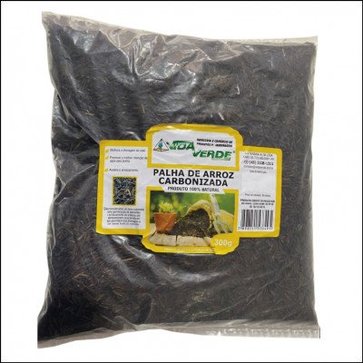 Palha de Arroz Carbonizada 300g Vida Verde