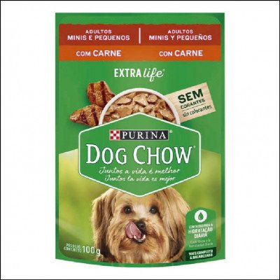 Sachê Dog Chow Extra Life Carne Adultos Pequenos