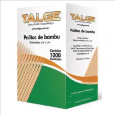 Palito de Dente de Bambu Talge 1000Un.