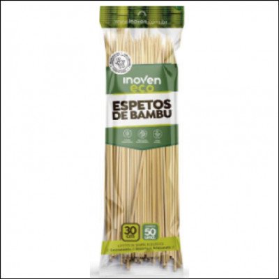 Espeto de Bambu 30cm Inoven 50 Un.