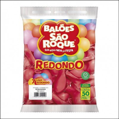 Balões São Roque 7 Liso Redondo C/50 Un.