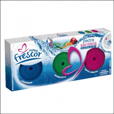 Pedra Sanitária Cartucho Novo Frescor com 3 fragrâncias