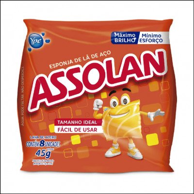 Esponja de Lã de Aço Assolan 45g com 8 unidades