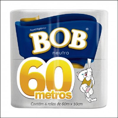 Papel Higienico Bob Folha Simples 4 Rolos de 60 Metros