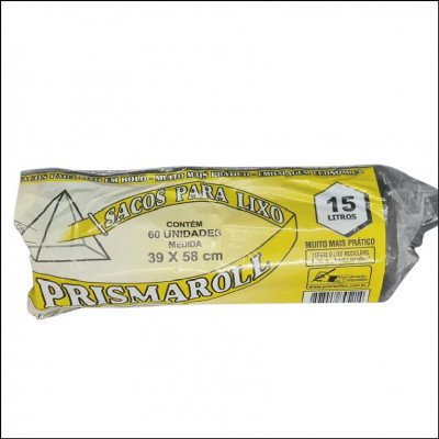 Saco de Lixo Bobina 15L Com 60un Prismaroll