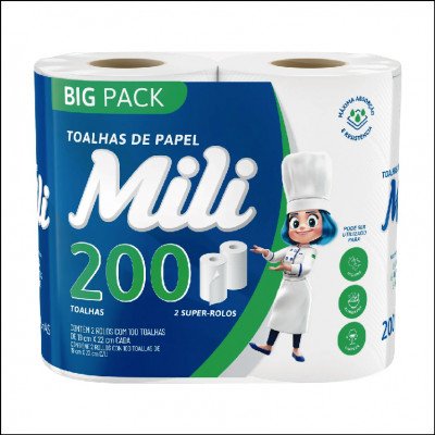 Papel Toalha Mili Multiuso 200 Folhas