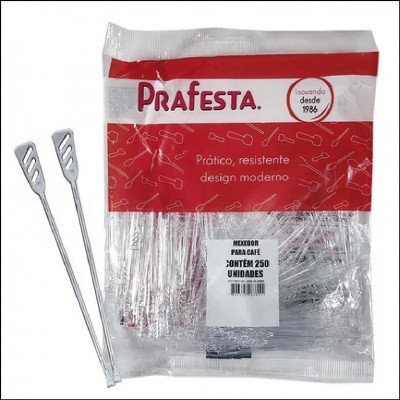 Mexedor de Café Cristal C/250 Un. Prafesta