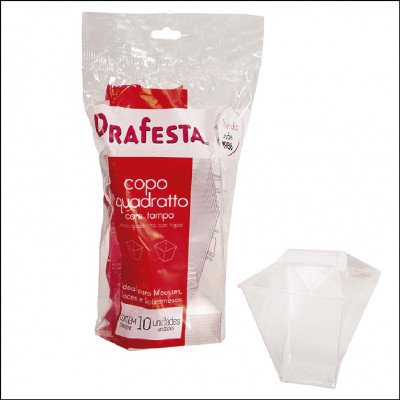 Copo Mini Quadratto C/10 Unidades Prafesta