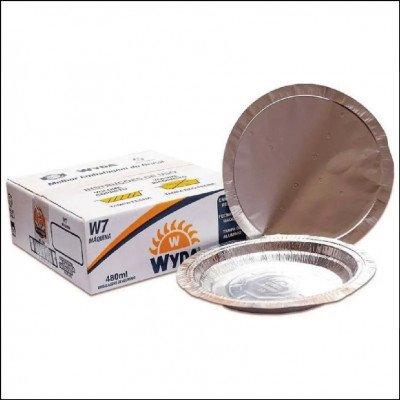 Marmitex de Alumínio Wyda Redonda 480ml com Tampa C/ 100 Un.