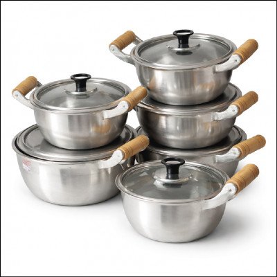 Panelas de Alumínio com Cabo de Madeira