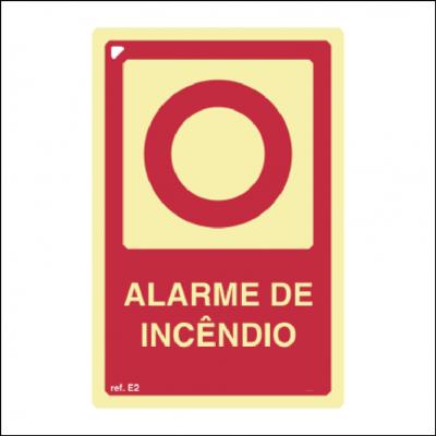 Placa de Sinalização E2 - Comando Manual de Alarme de Incêndio