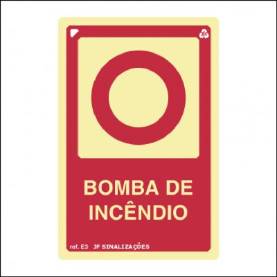 Placa de Sinalização E3 - Comando Manual de Bomba de Incêndio
