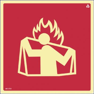 Placa de Sinalização E12 - Manta Anti-Chama