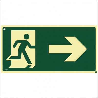 Placa de Sinalização S1 - Saída de Emergência a Direita