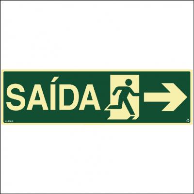 Placa de Sinalização S13-D - Saída de Emergência a Direita